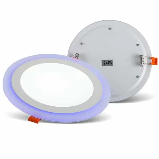 Commercial Round Square Dual Color Surface LED Flat Panel Light RGBW Ceiling Lamp 6W 12W 18W Double Color LED Panel Light