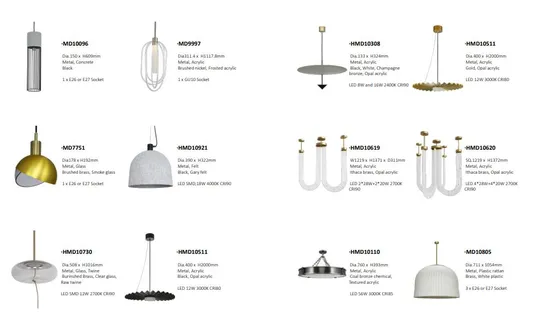 Modern Lighitngs Decorative Living Room Lightings Lamp Bulb Steel Pendant Lightings 