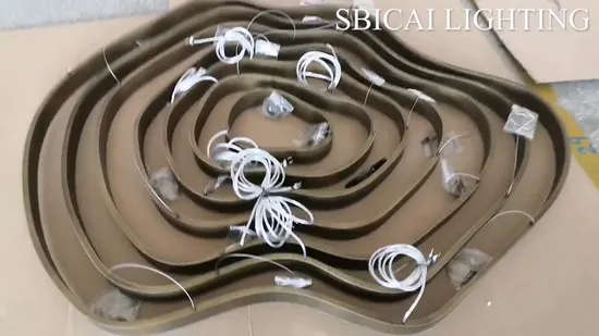 Modern Custom Made Project LED Linear Pendant Chandelier Light, for Hotel Lobby 